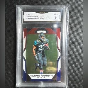 2017 panini prizm red white blue Leonard fournette rc rookie gma 9 mint jaguars